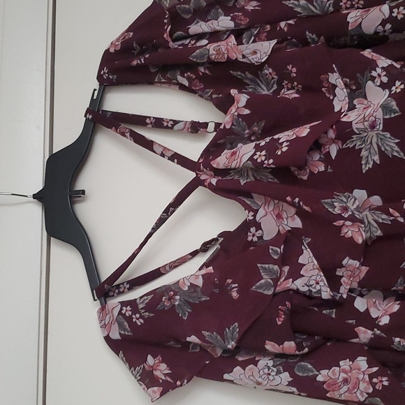 Torrid's Mini Challis Cold Shoulder Trapeze Dress - Picture 4 of 16